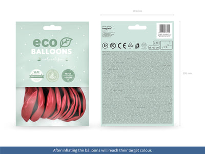 Luftballons, hellrot metallisiert, Eco, 30 cm, 10er Pack