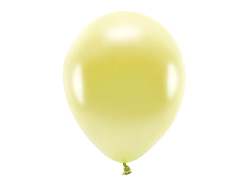 Luftballons, hellgelb metallisiert, Eco, 30 cm, 10er Pack