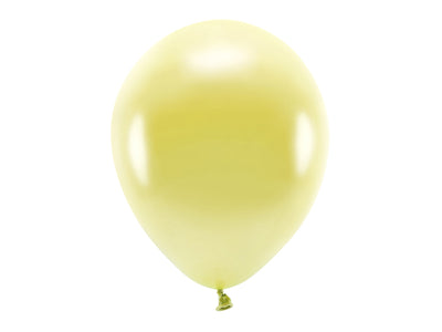Luftballons, hellgelb metallisiert, Eco, 30 cm, 10er Pack