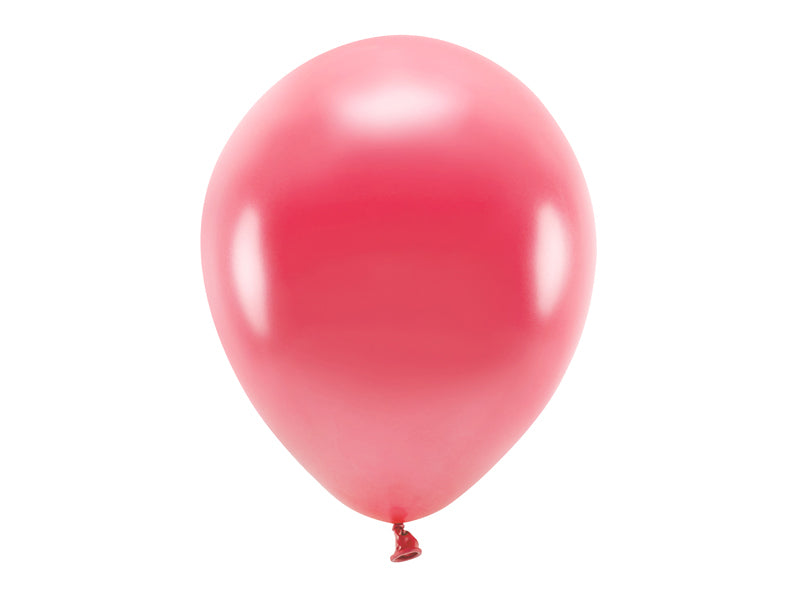 Luftballons, hellrot metallisiert, Eco, 30 cm, 10er Pack