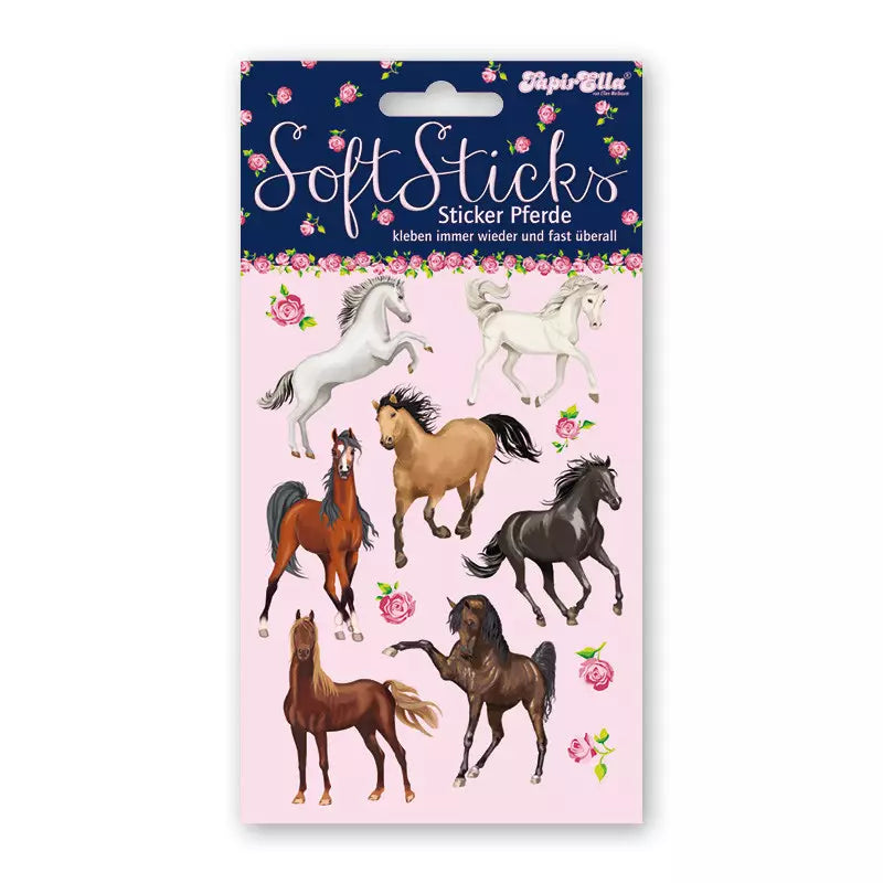 Soft Sticker Pferde, Tapier Ella, 1 Karte, 7 Sticker