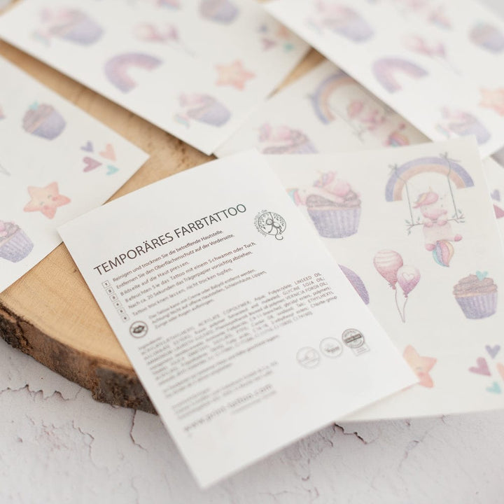 Einhorn-Tattoos-1-Bogen-mit-10-Tattoos