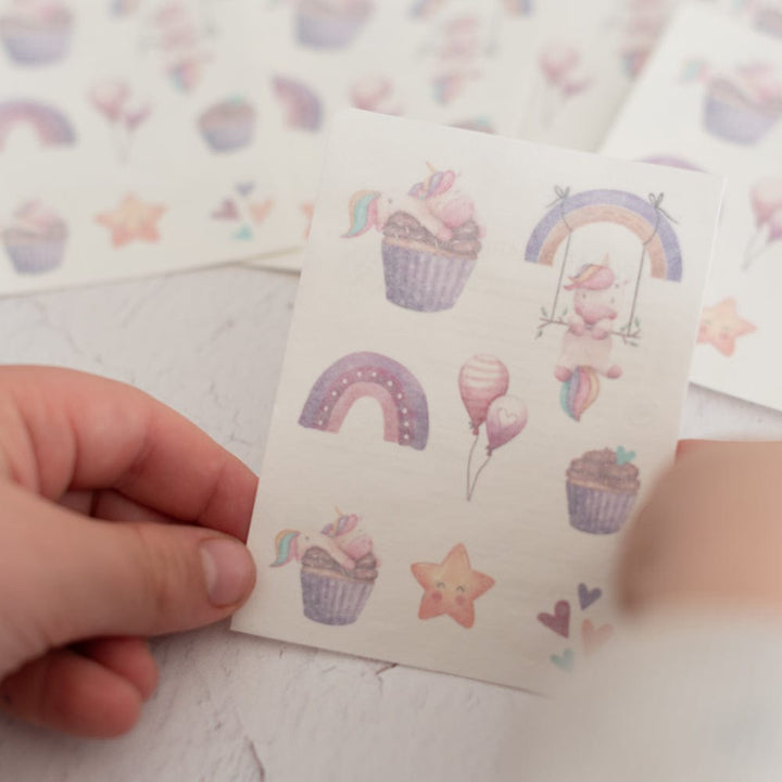 Einhorn-Tattoos-1-Bogen-mit-10-Tattoos