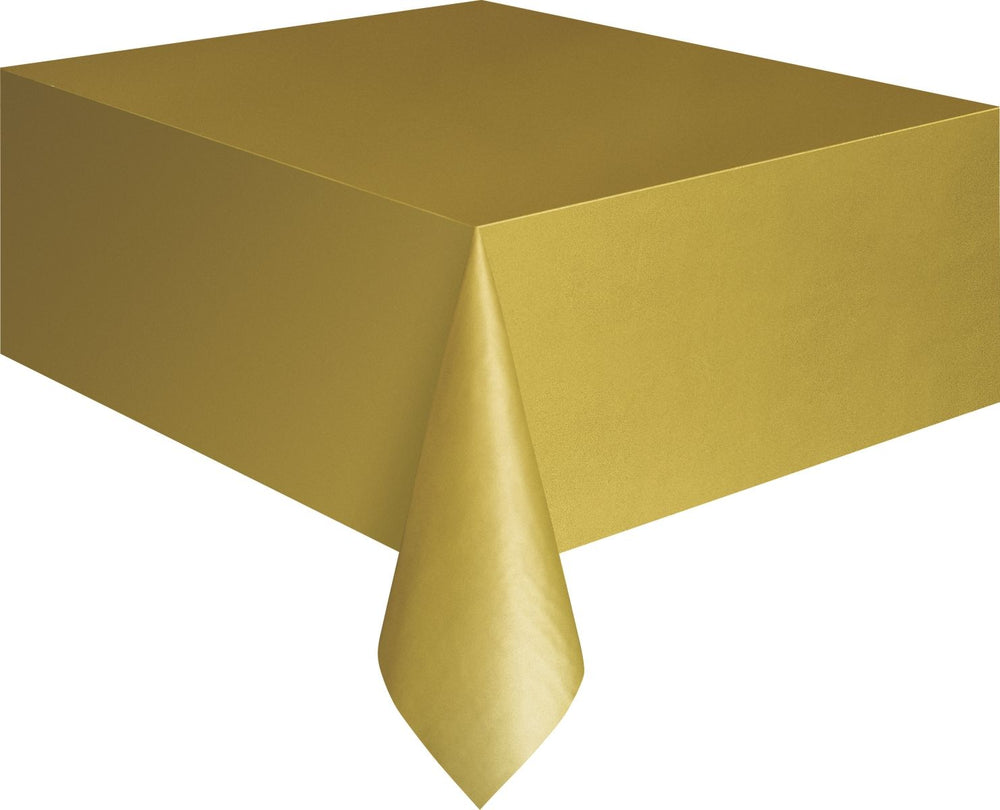 Tischdecke, gold, unifarben, 137 x 274cm, Folie, abwaschbar