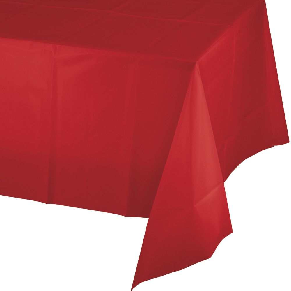 Tischdecke, unifarben rot, 137x274cm, Folie, abwaschbar