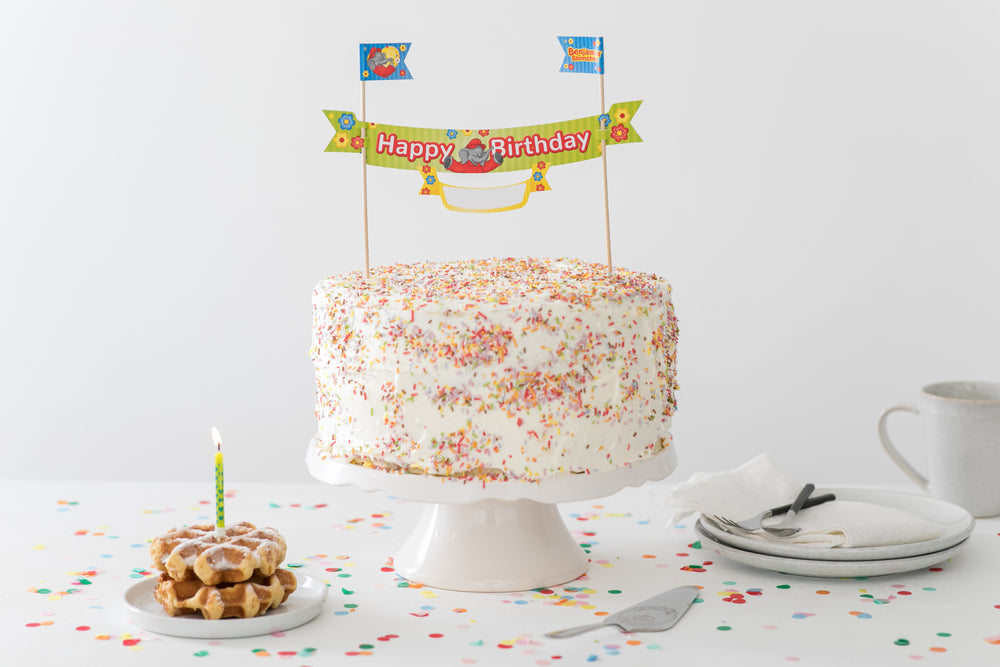 Tortenbanner mit Namensfeld Benjamin Blümchen, Kuchen Deko kinderparties-shop