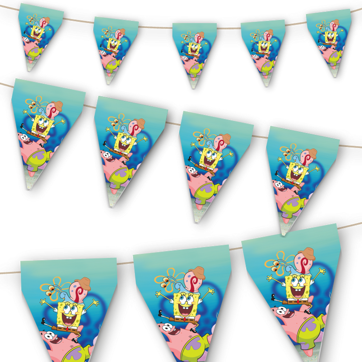 Party Deko Set SpongeBob Geburtstag, 58-teilig für 6-8 Kinder