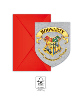 Einladung Hogwarts Häuser, Harry Potter, 6 Stk, inkl. Kuverts, FSC
