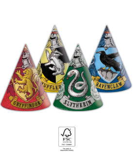 Party Hüte Hogwarts Häuser, Harry Potter, 6er Pack, FSC