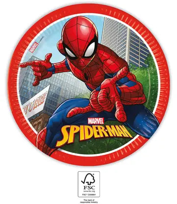 Party-Teller Spiderman Crime Fighter, 8 Stück, 23 cm