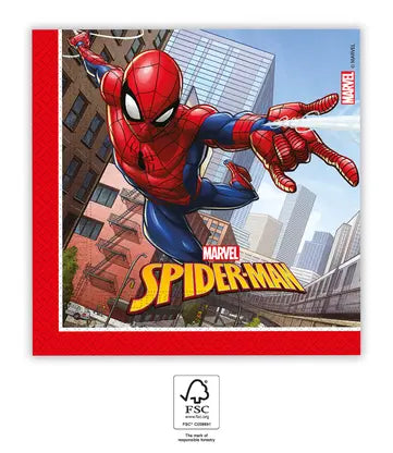 Servietten Spiderman Crime Fighter, 20 Stück, 33x33cm