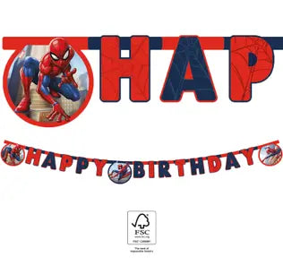 Happy Birthday Girlande Spiderman Crime Fighter, 2m