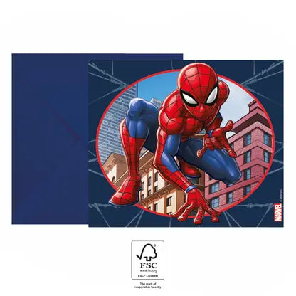 Einladung Spider-Man Crime Fighter, 6er Pack