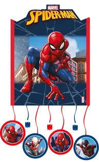 Spiderman Crime Fighter Faltpinata mit Bänder zum Ziehen