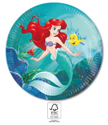Disney Prinzessin Kuchen Teller, Arielle, 8er Pack, 23cm