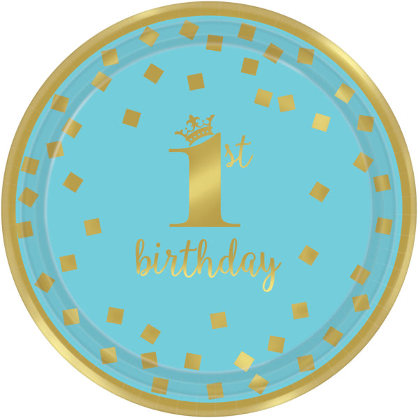 Party Teller 1. Geburtstag, 1st Birthday little Prince, boy, 8er Pack