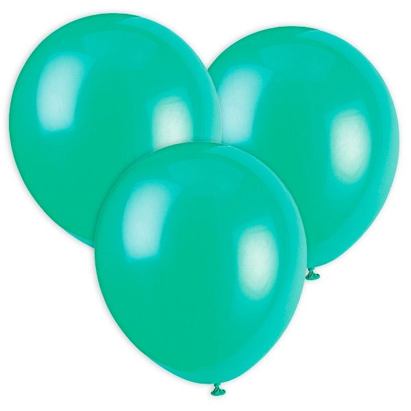 Luftballons, grün / türkis, 10er Pack