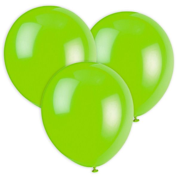 Luftballons, hellgrün / limette, NEON, 10er Pack