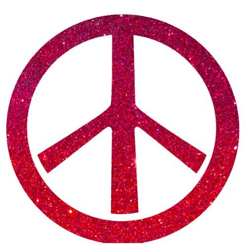 Glitzertattoos, Schablone, Peace / Hippie