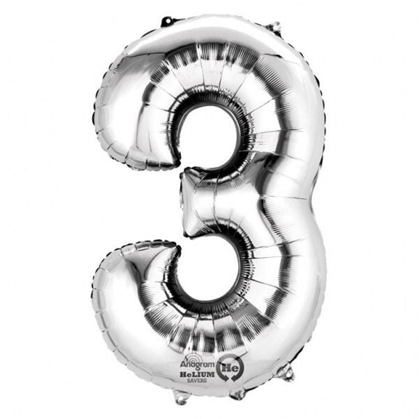 Folienballon Zahl 1-9, 40 cm / Restposten kinderparties-shop