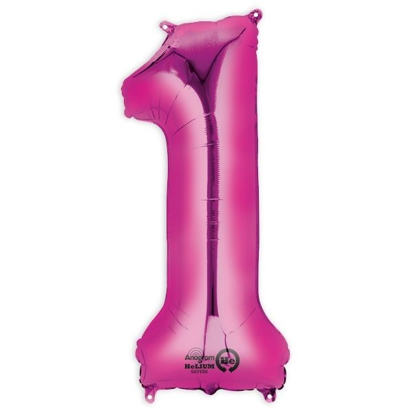 Folienballon Zahl 1-9 & 0, XXL, 86 cm, versch. Farben