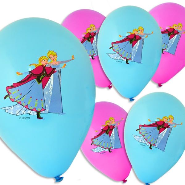 Luftballons, Frozen mit Anna und Elsa, 28 cm, Party Deko Motto-Party am Kindergeburtstag, Geburtstag