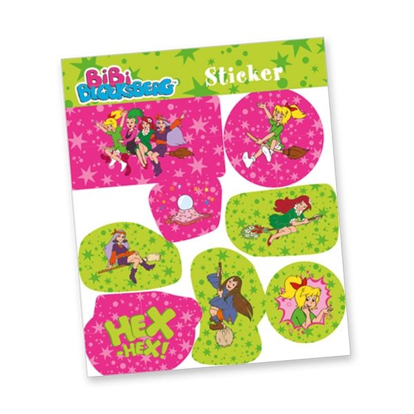 Stickers, Bibi Blocksberg, 8 Stk. auf einem Bogen