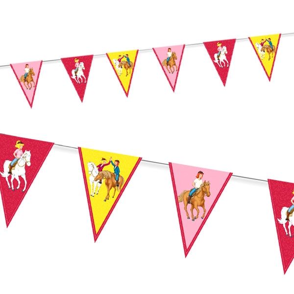 Wimpelkette, Bibi und Tina, Papier, 3.5m, Party Deko Motto-Party am Kindergeburtstag, Geburtstag
