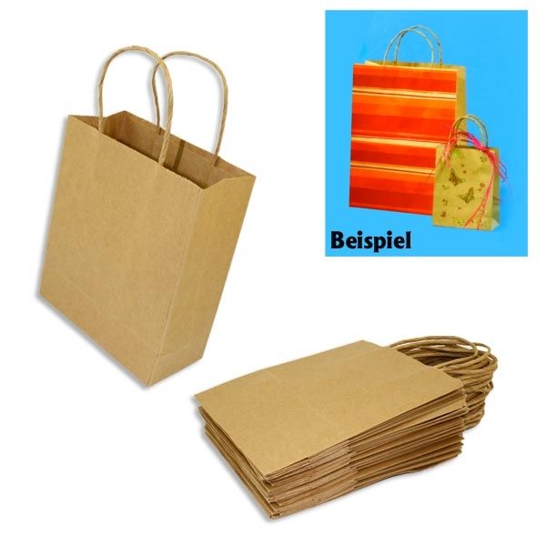 Blanko Geschenktüten / Papiertüten, 20er Pack, versch. Grössen, weiss oder natur