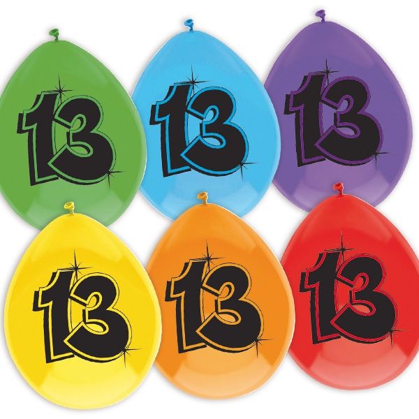 Luftballons, Zahlen 4-18, 6/8er Pack, bunt, Party Deko Motto-Party am Kindergeburtstag, Geburtstag