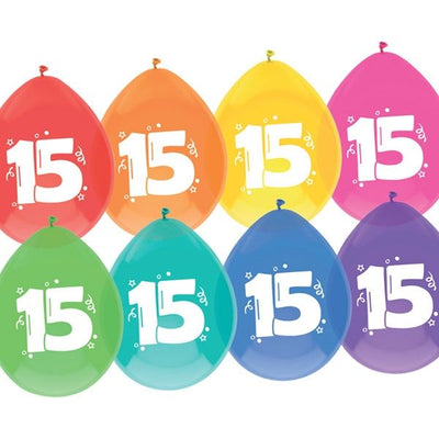 Luftballons, Zahlen 4-18, 6/8er Pack, bunt, Party Deko Motto-Party am Kindergeburtstag, Geburtstag