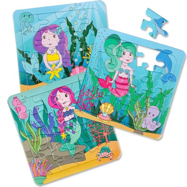 Puzzle Meerjungfrau, 16-teilig, Give am Kindergeburtstgag, 1 Stück, Mitgebsel, Gastgeschenk, Giva-away, Spielzeug, Kindergeburtstag, Motto-Party