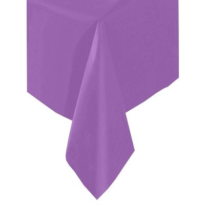 Tischdecke, unifarben violett, 1.37 x 2.74 m, Folie, abwaschbar, Party Deko Motto-Party am Kindergeburtstag, Geburtstag