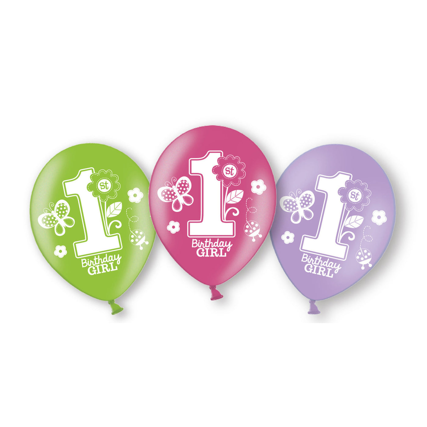 Luftballons 1. Geburtstag girl, Sweet 1st Birthday, 6er Pack
