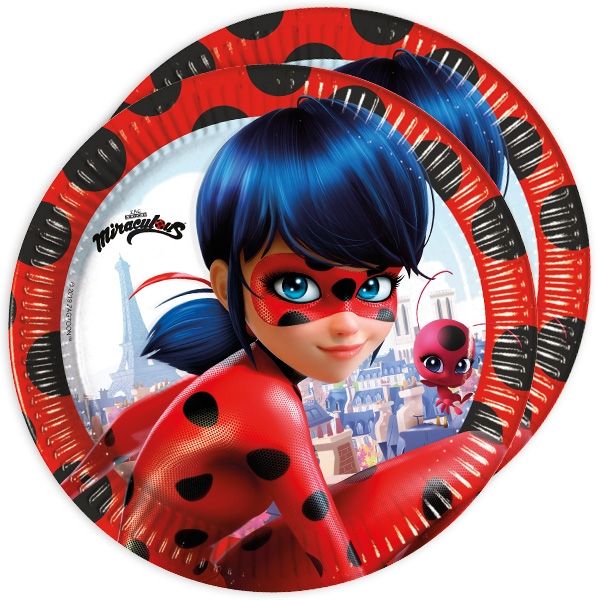 Party-Teller Miraculous, Ladybug, 8 Stück, 23 cm