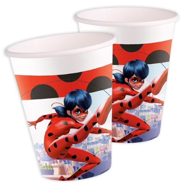 Party-Becher Miraculous, Ladybug, 8 Stück, 200 ml