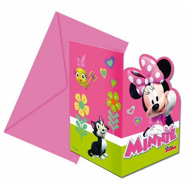 Einladung Minnie Maus, Minnie Helper, 6er Pack inkl. Umschläge