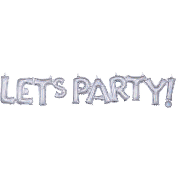 LETs PARTY! Folienballon-Set Girlande, silber
