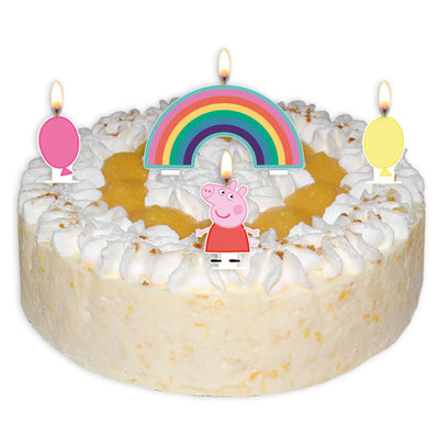 Mini Charaktere Kerzen,, Peppa Pig, 4 Stück, Party Deko Motto-Party am Kindergeburtstag, Geburtstag