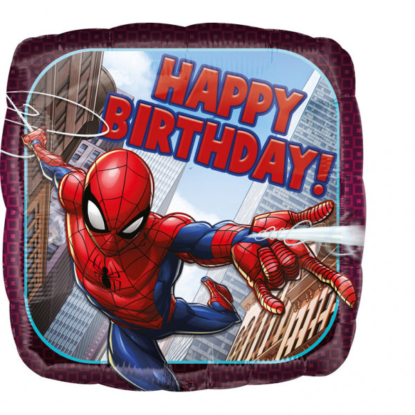Folienballon Spiderman, Happy Birthday, 43 cm