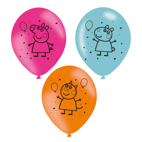 Peppa Pig Luftballons, 6er Pack, 23cm