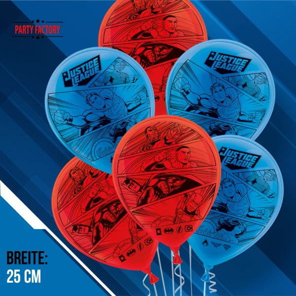 Justice League Latexballons Set 25 cm, 10 Stk.