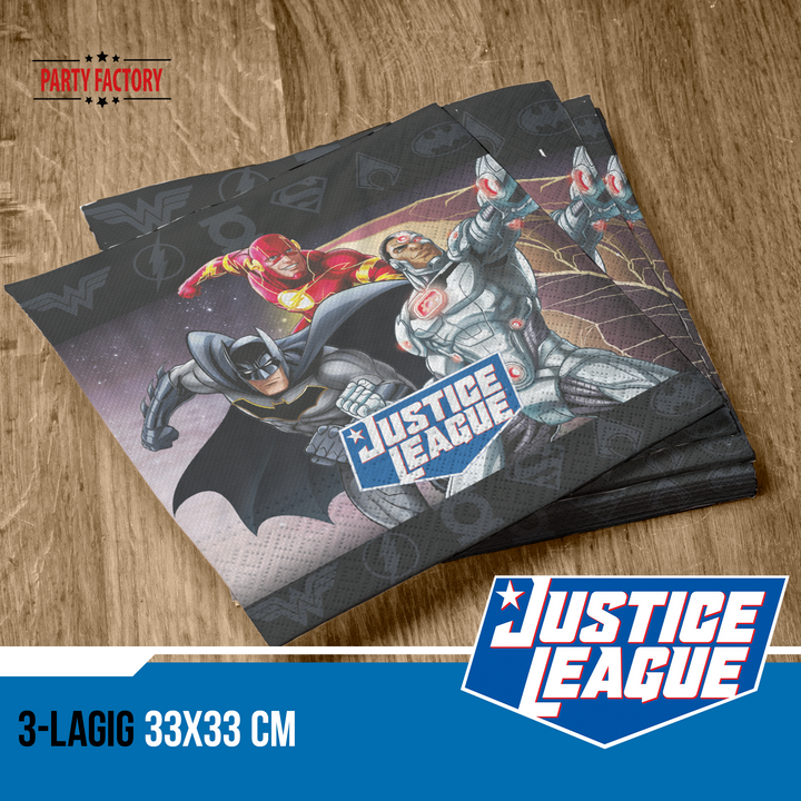 Servietten Justice League, 33x33 cm, 20er-Pack