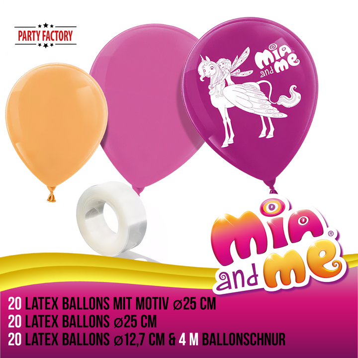 Ballongirlande Set Mia and Me, 60-teilig kinderparties-shop