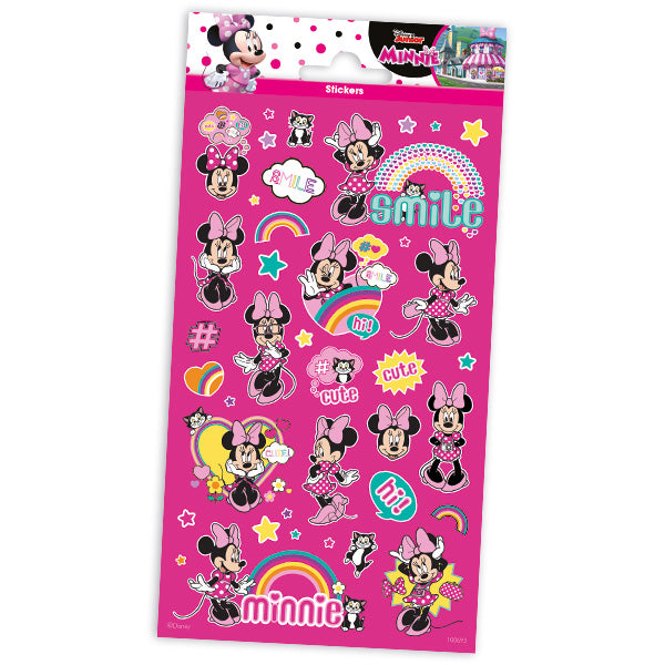 Minnie Maus Glitzersticker, Disney Party, 1 Karte, 29 Sticker