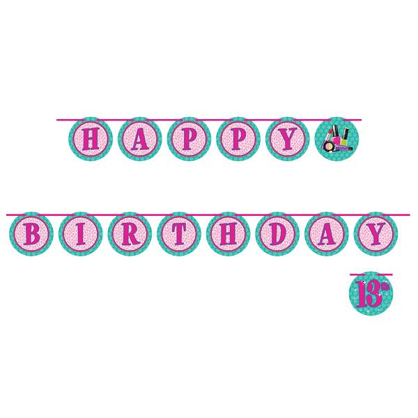 Buchstabenkette Happy Birthday, Beauty Party, 3m