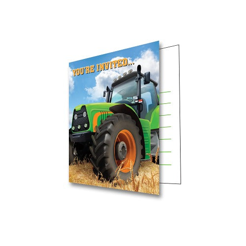 Traktor Einladung Bauernhof Party, 8er Pack