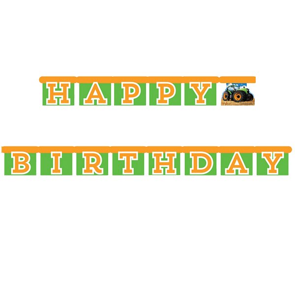 Traktor Buchstabenkette Happy Birthday, 1.7m