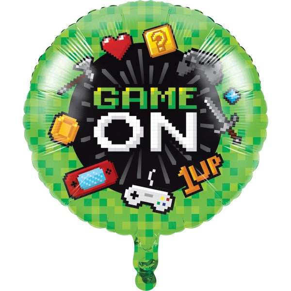 Folienballon "GAME ON!", Gaming Party 2022, 46 cm