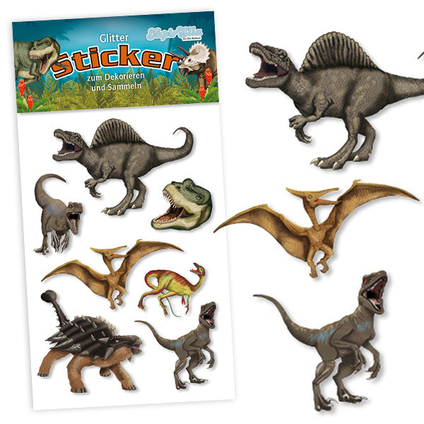 Dinosaurier Mitgebsel Sticker, Party Give-away, 7 Aufkleber